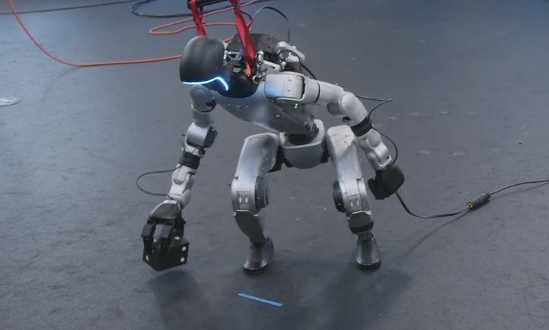 A humanoid robot performing loco-manipulation